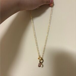 Elegant Shell Gold Necklace with Charms